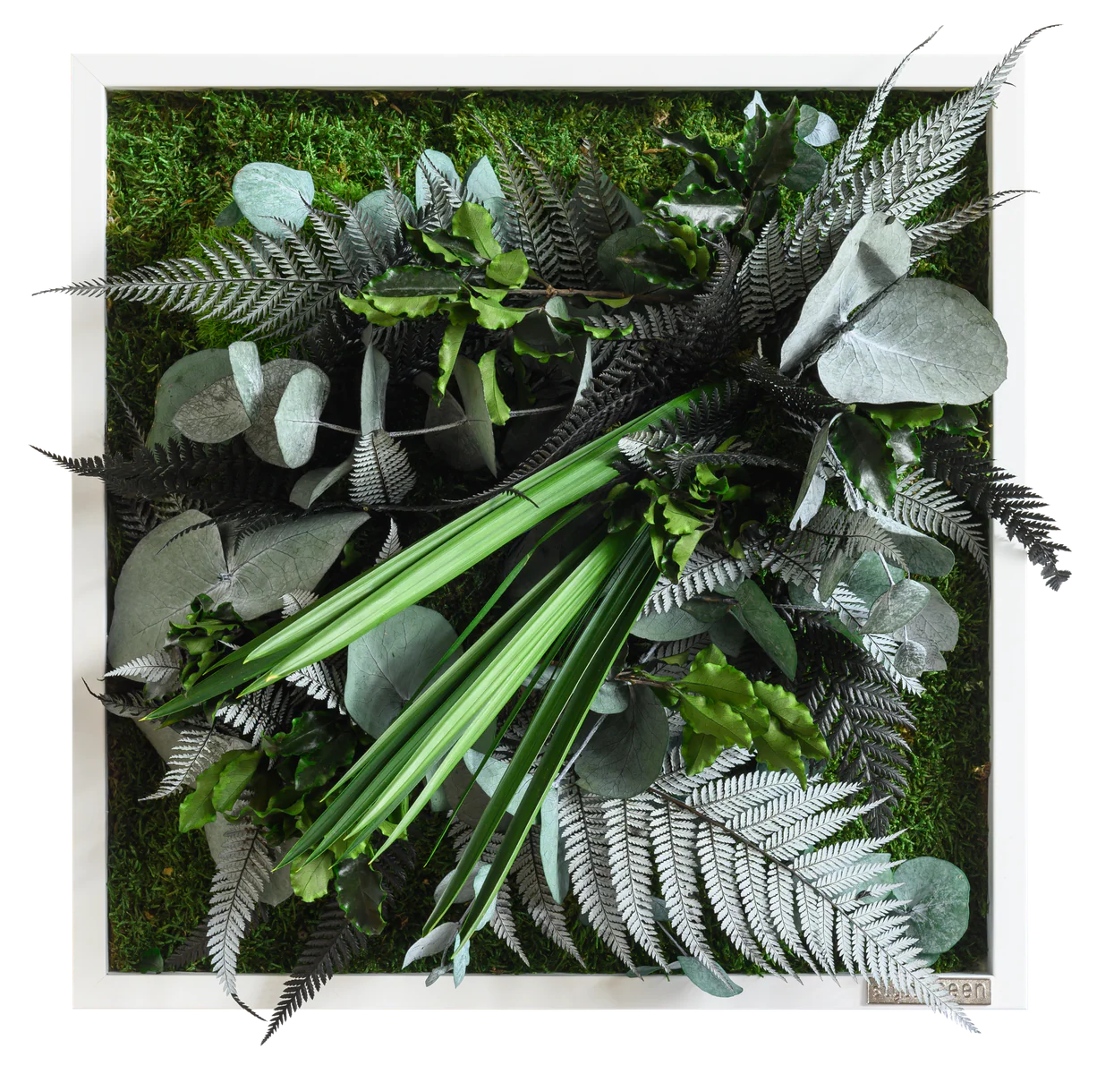 Jungle Square Plant and Moss Wall Art (35 cm) - Image 2