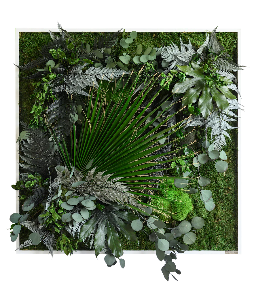Jungle Squared Plant and Moss Wall Art (80cm) - Image 3