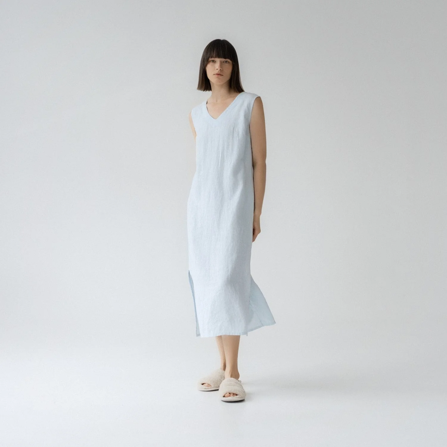 Nasturtium Light Blue Linen Dress - Image 4