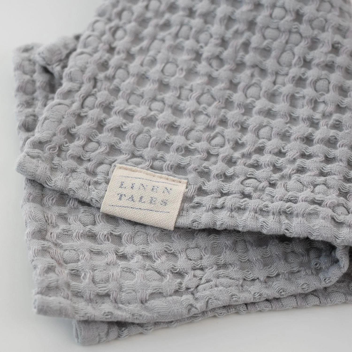 Light Grey Linen & Cotton Waffle Towel - Image 7