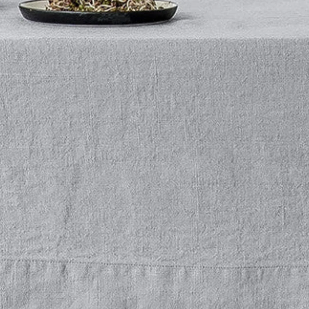 Light Grey Linen Tablecloth - Image 3