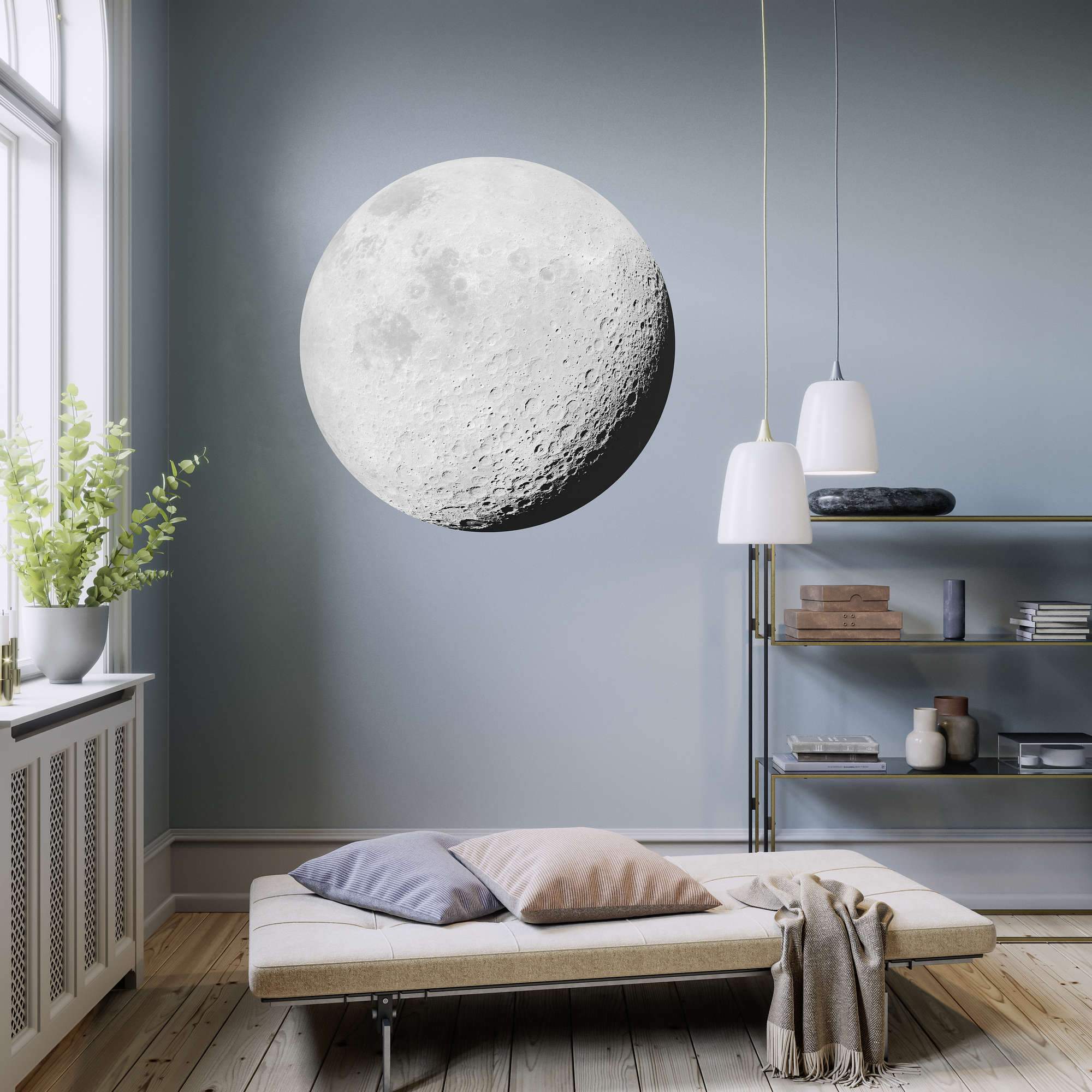 Luna Moon Circle Wallpaper (Self-Adhesive)