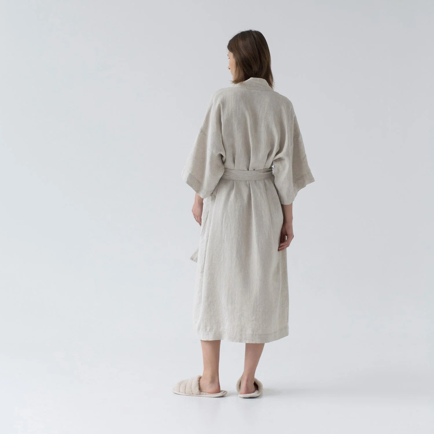 Melange Linen Bathrobe - Image 4
