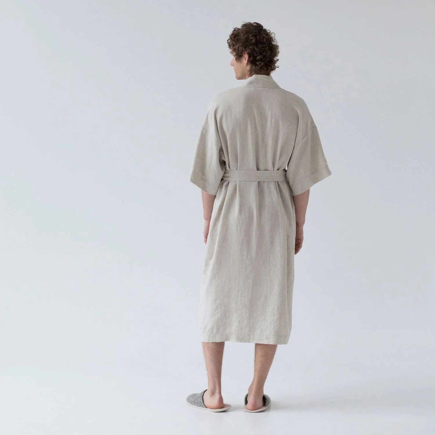 Melange Linen Bathrobe - Image 5