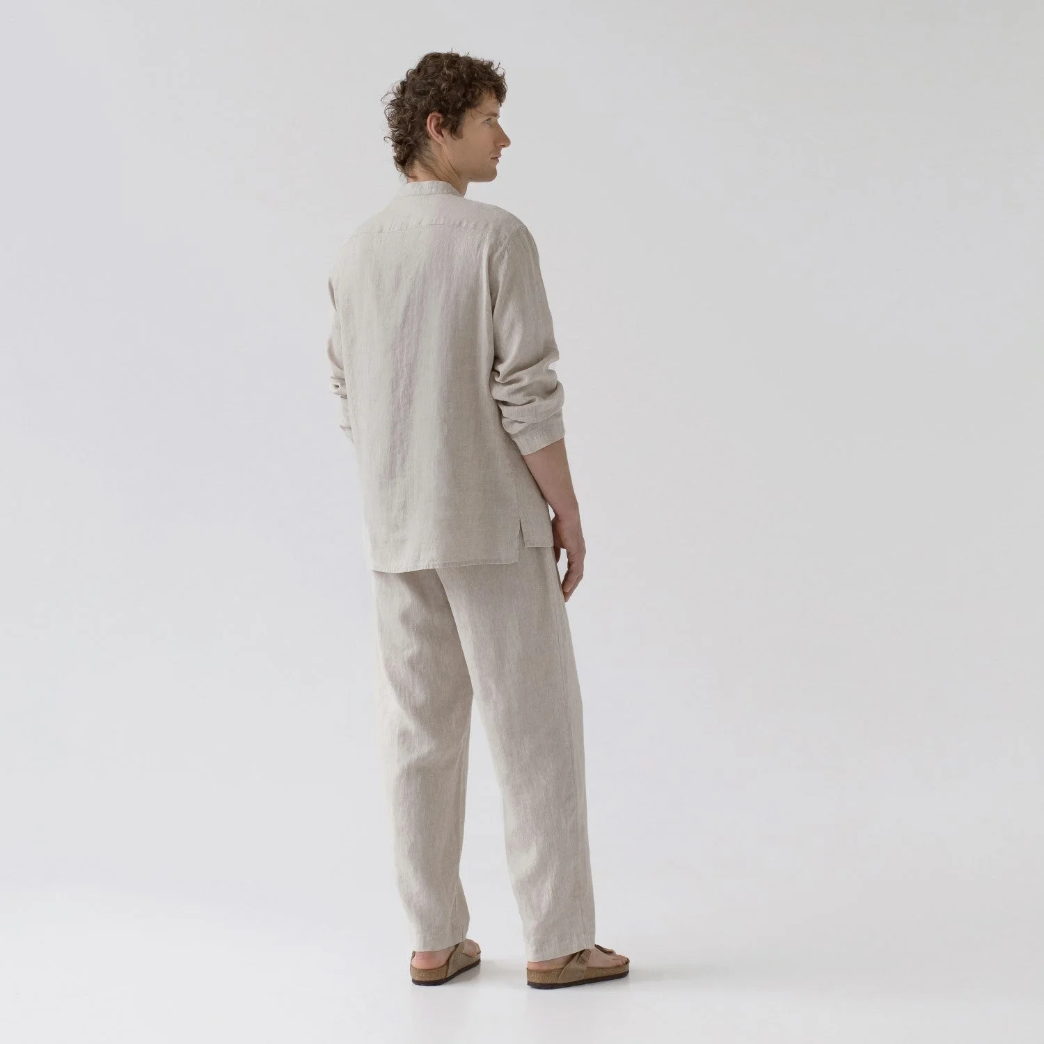 Currant Beige Linen Loungewear Set - Image 3