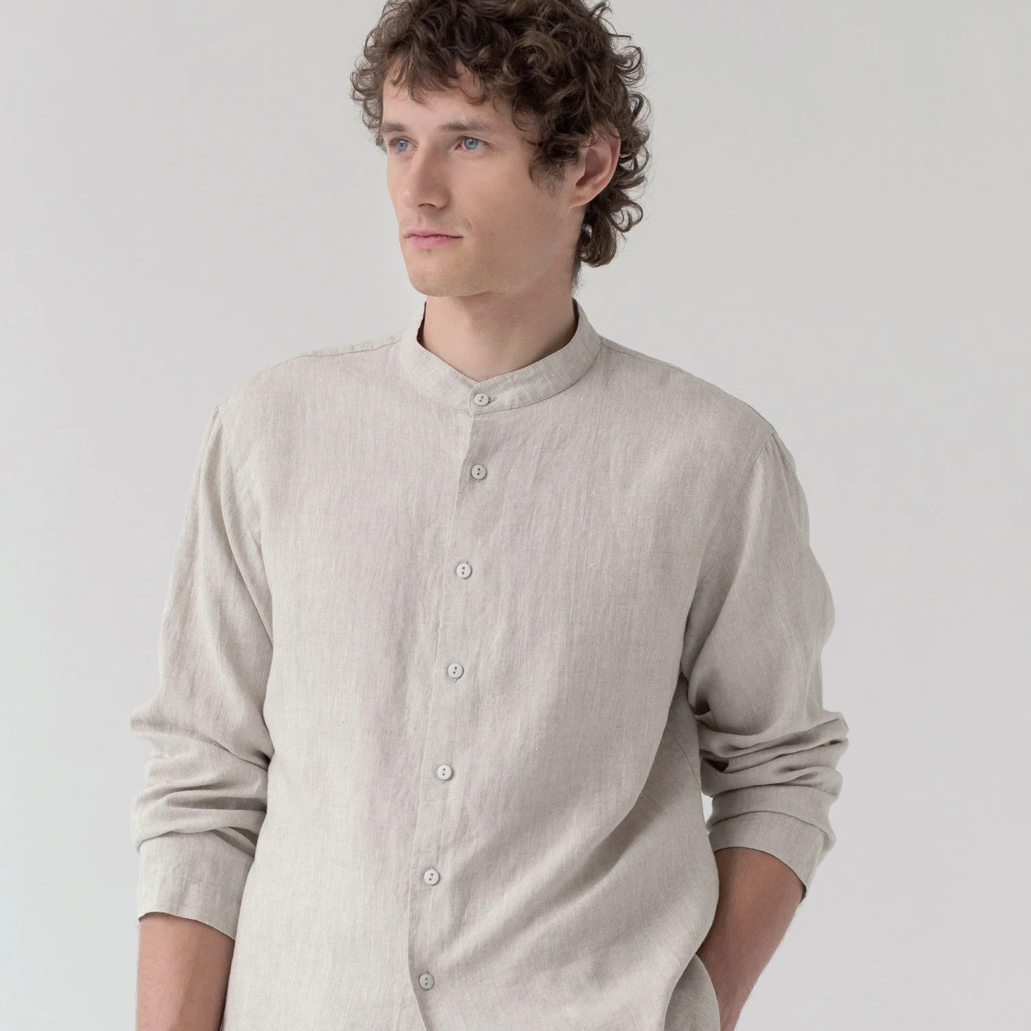 Currant Beige Linen Loungewear Set - Image 4