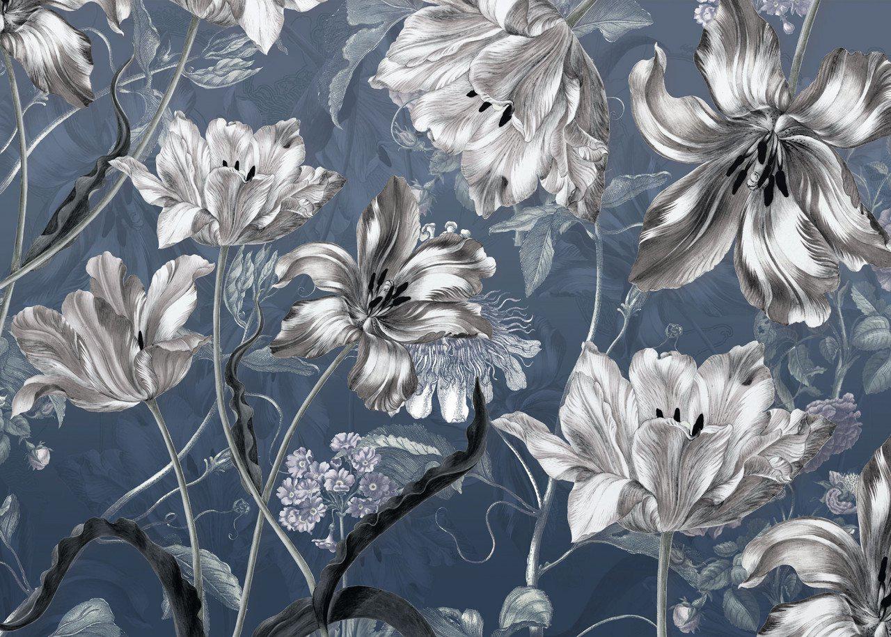 Merian Blue Mural Wallpaper - Image 2