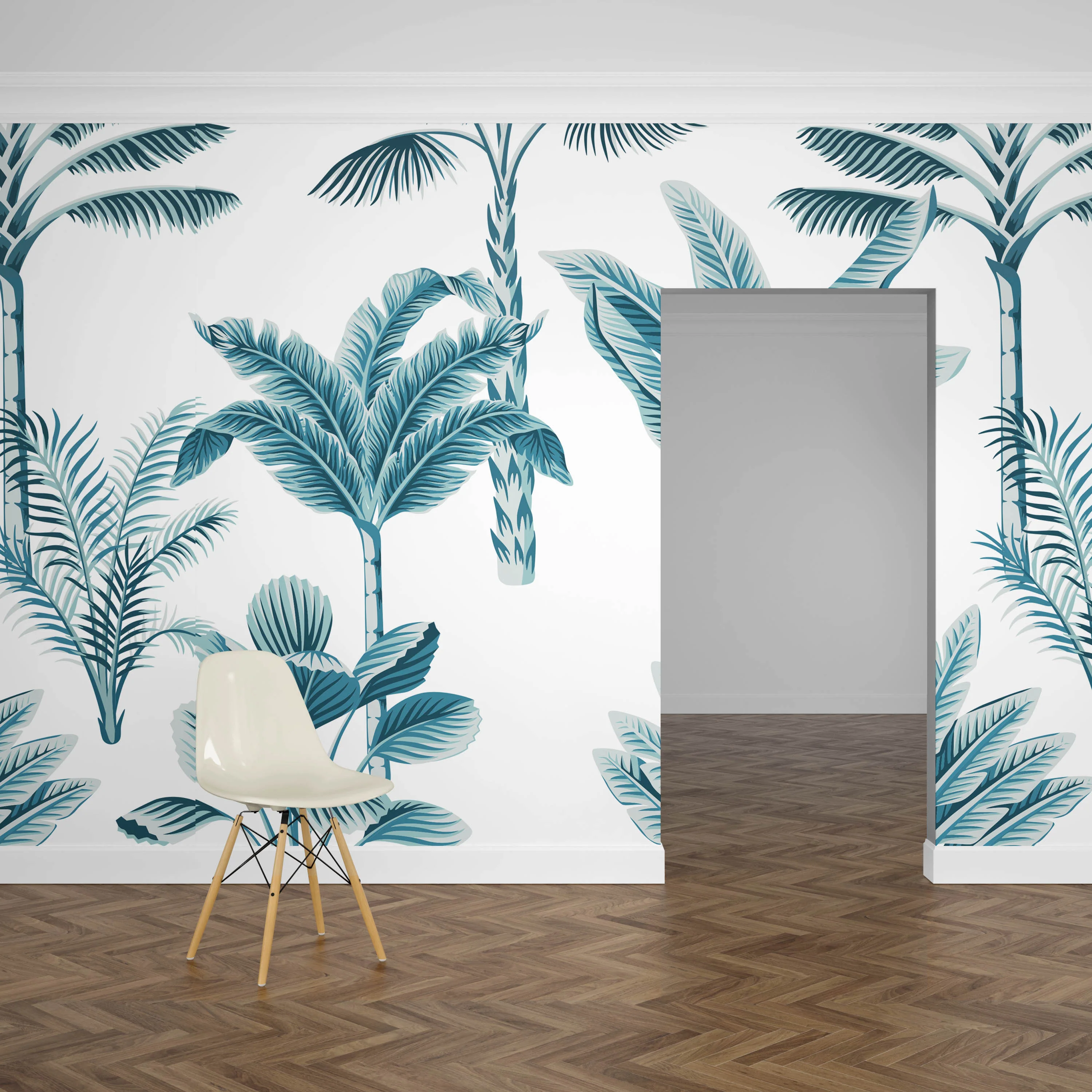 Sleek Palms Mural Wallpaper