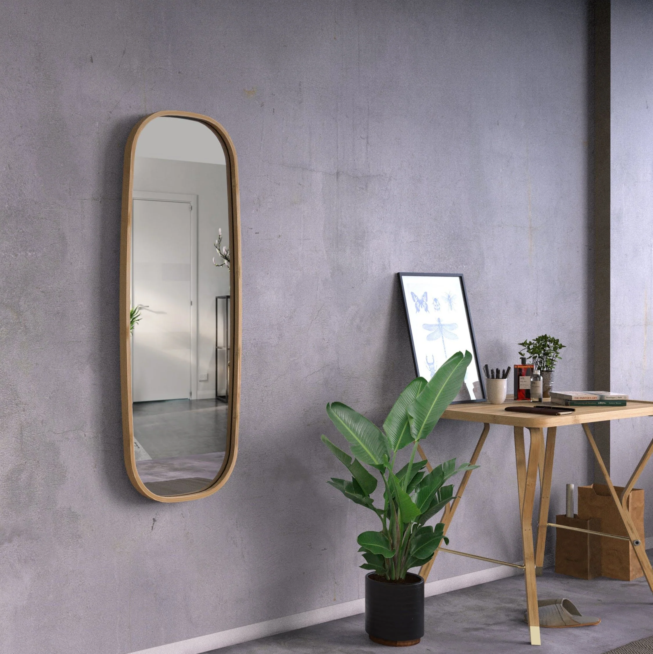 Mira Tall Bamboo Mirror - Image 2