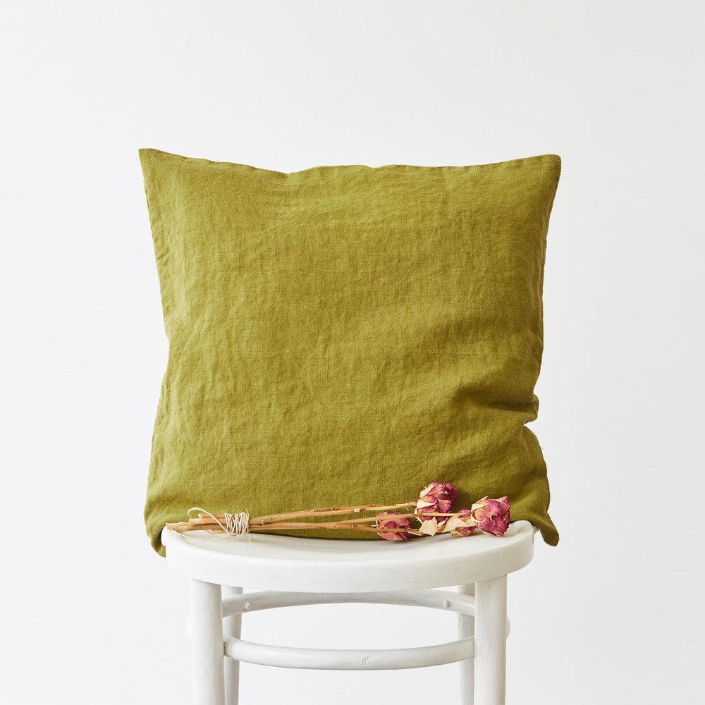 Moss Green Linen Cushion Cover - Image 5