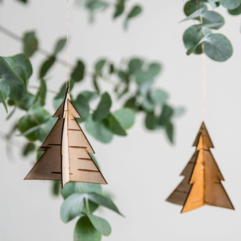 Birch Bark Snow Flake Decorations - Image 4