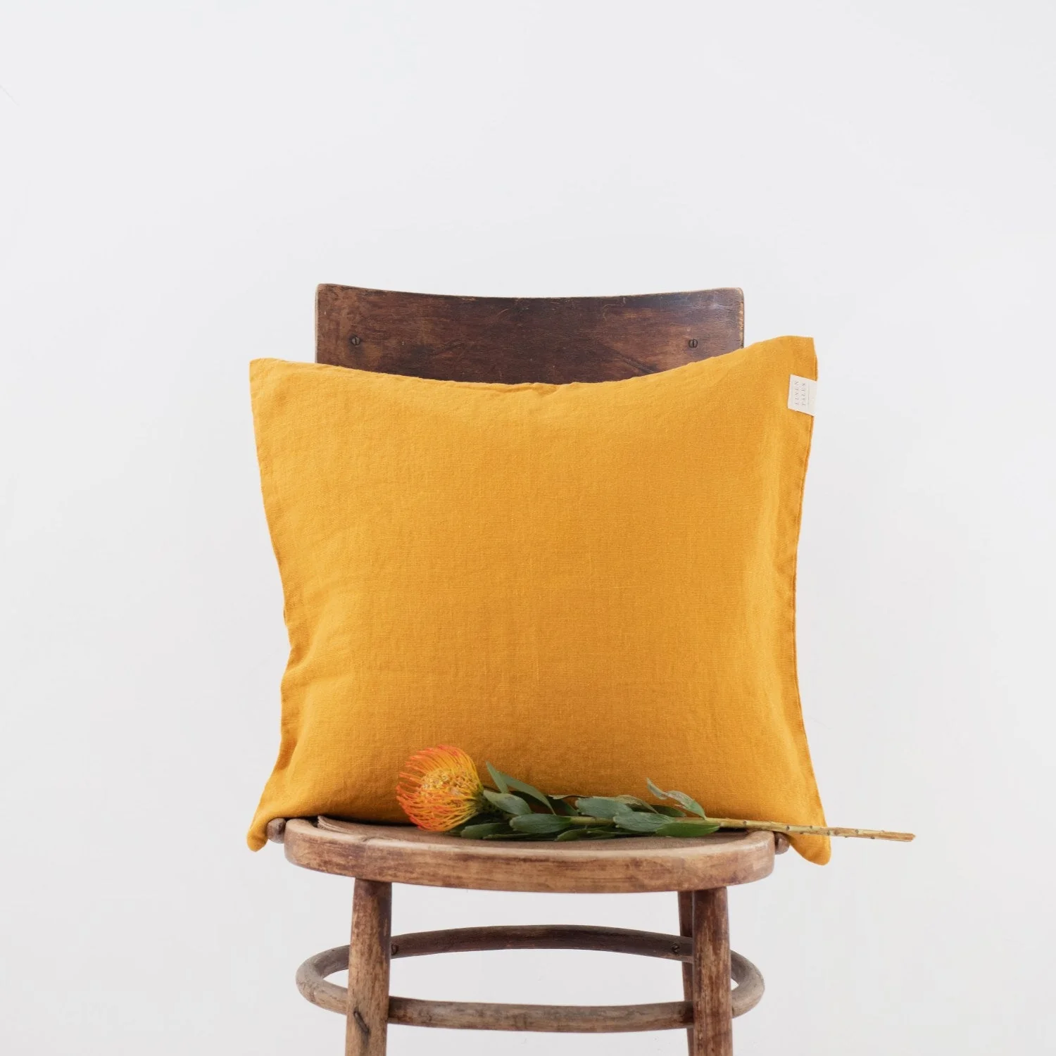 Mustard Linen Cushion Cover - Image 3