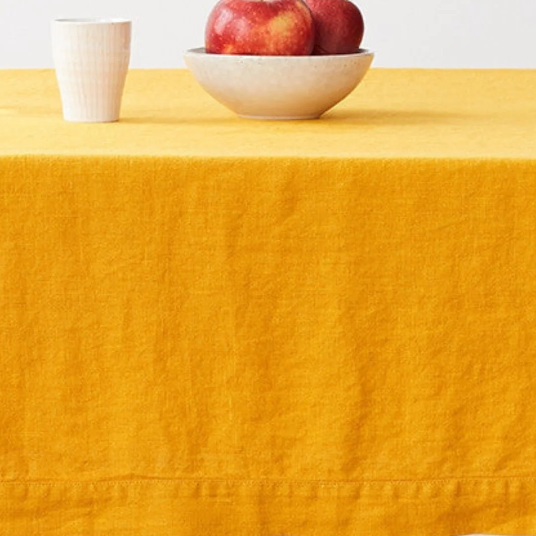 Mustard Linen Tablecloth - Image 3