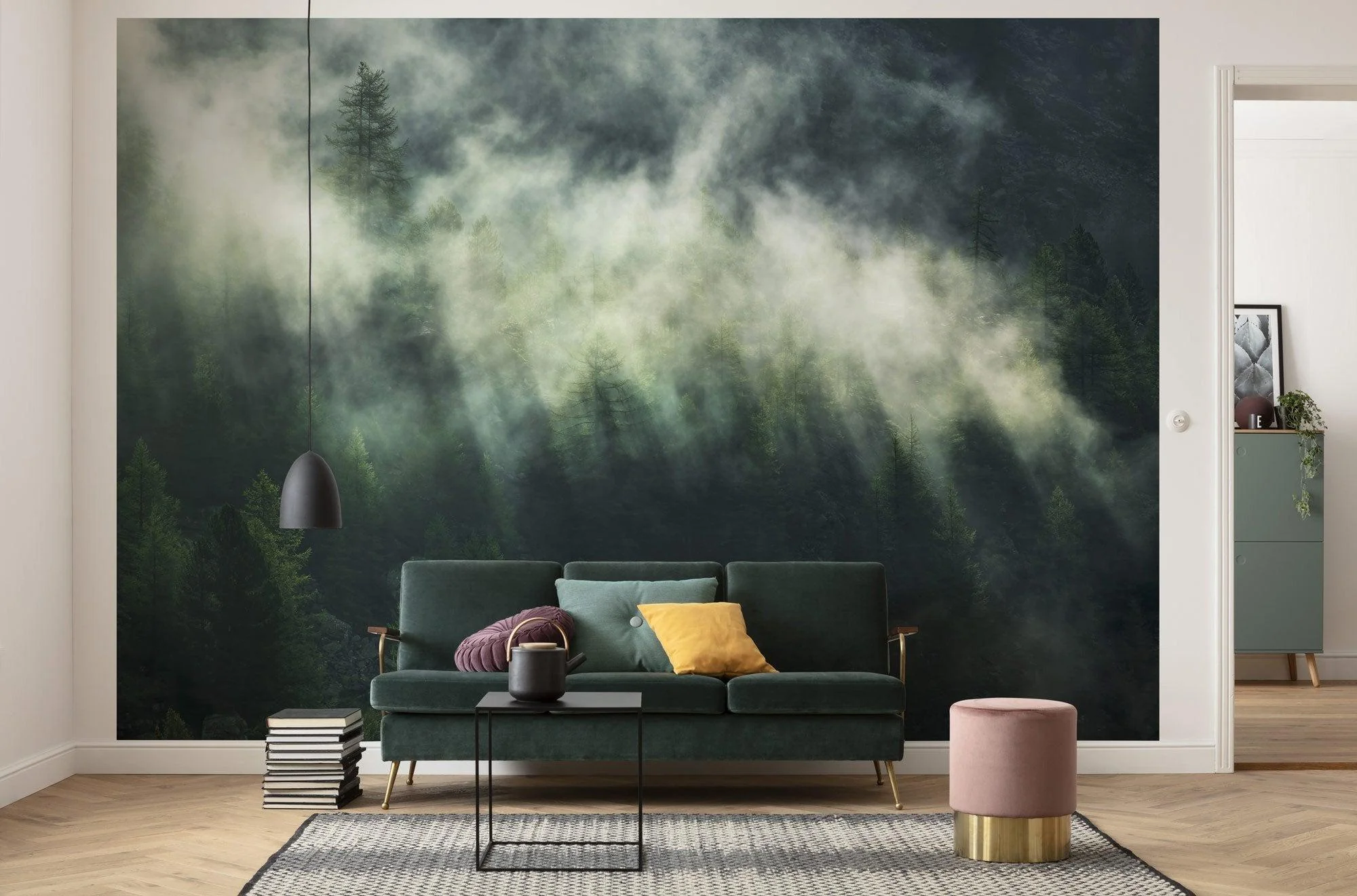 Misty Crowns Mural Wallpaper
