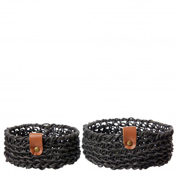 Small Black Handwoven Paper Trays (Set of 12) - Image 3