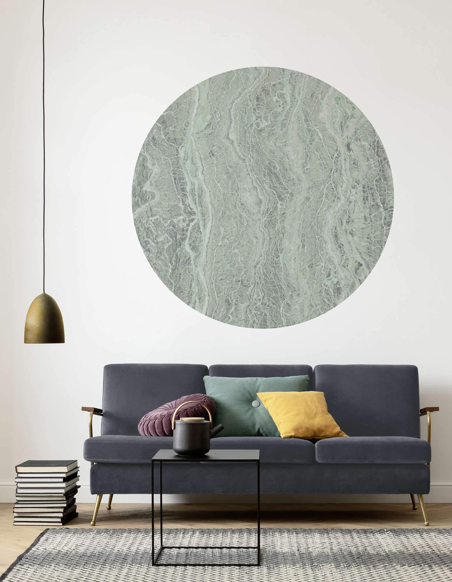 Neo Mint Marble Circle Wallpaper (Self-Adhesive)