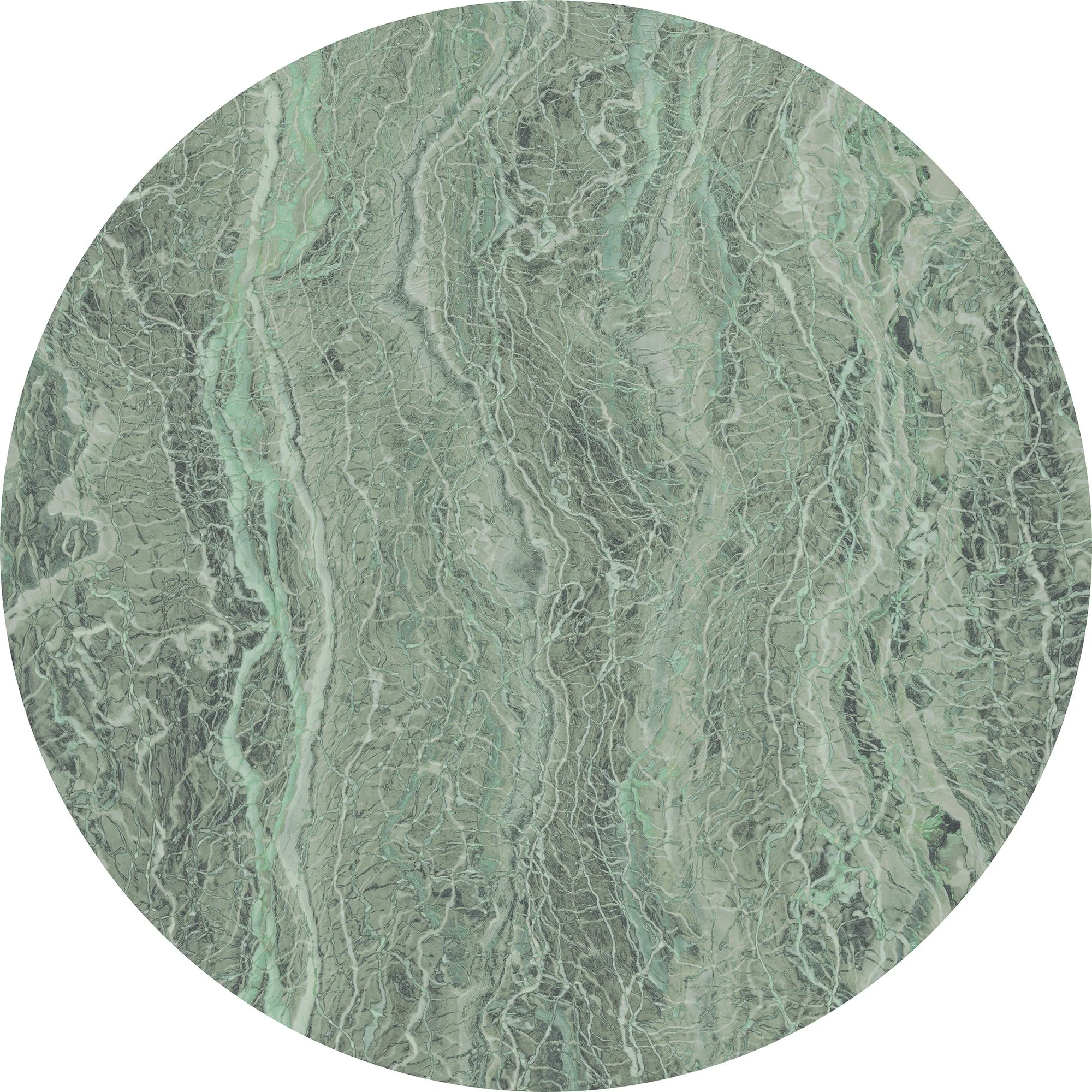 Neo Mint Marble Circle Wallpaper (Self-Adhesive) - Image 3