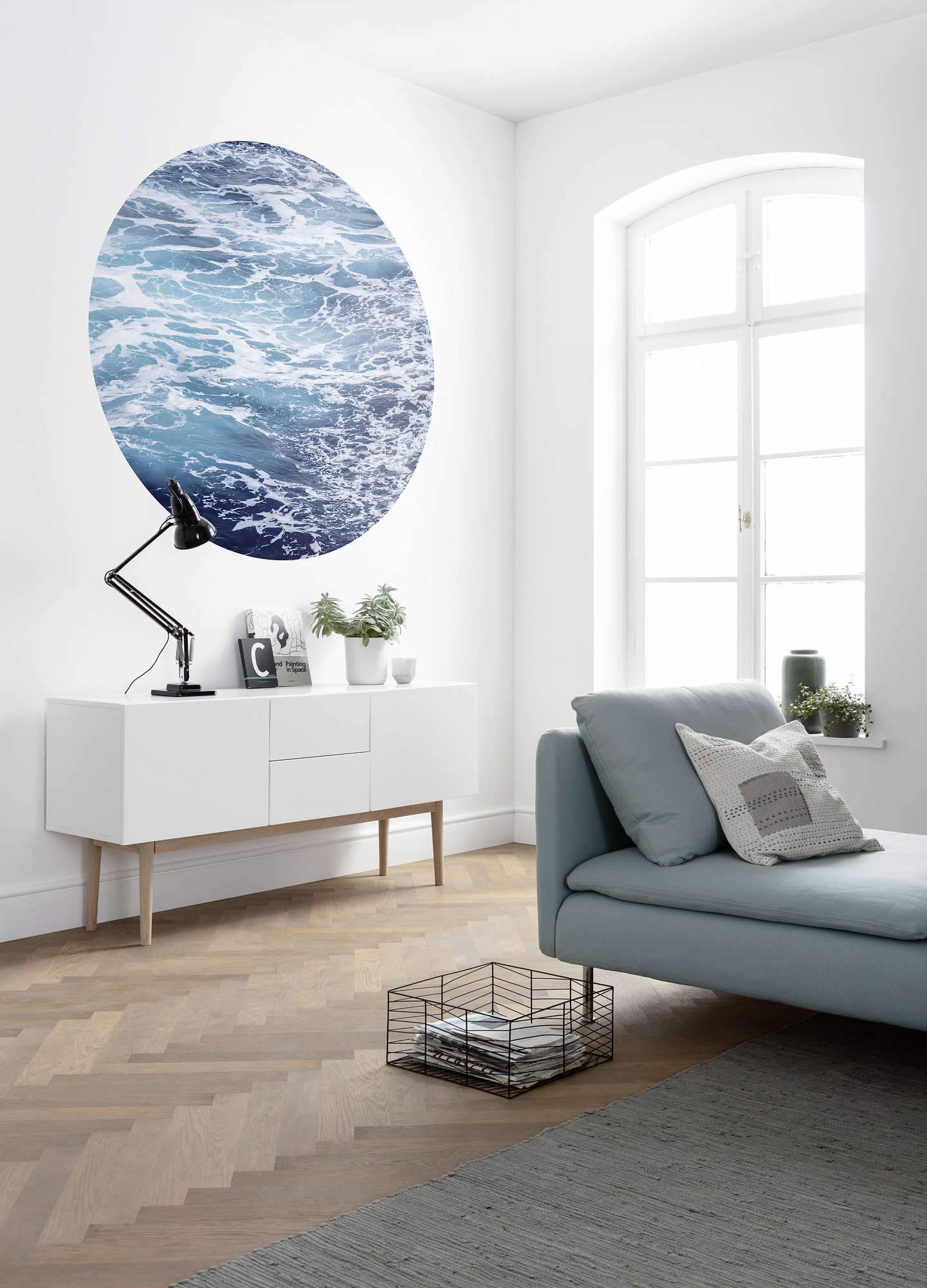 Ocean Movement Circle Wallpaper (Self-Adhesive)