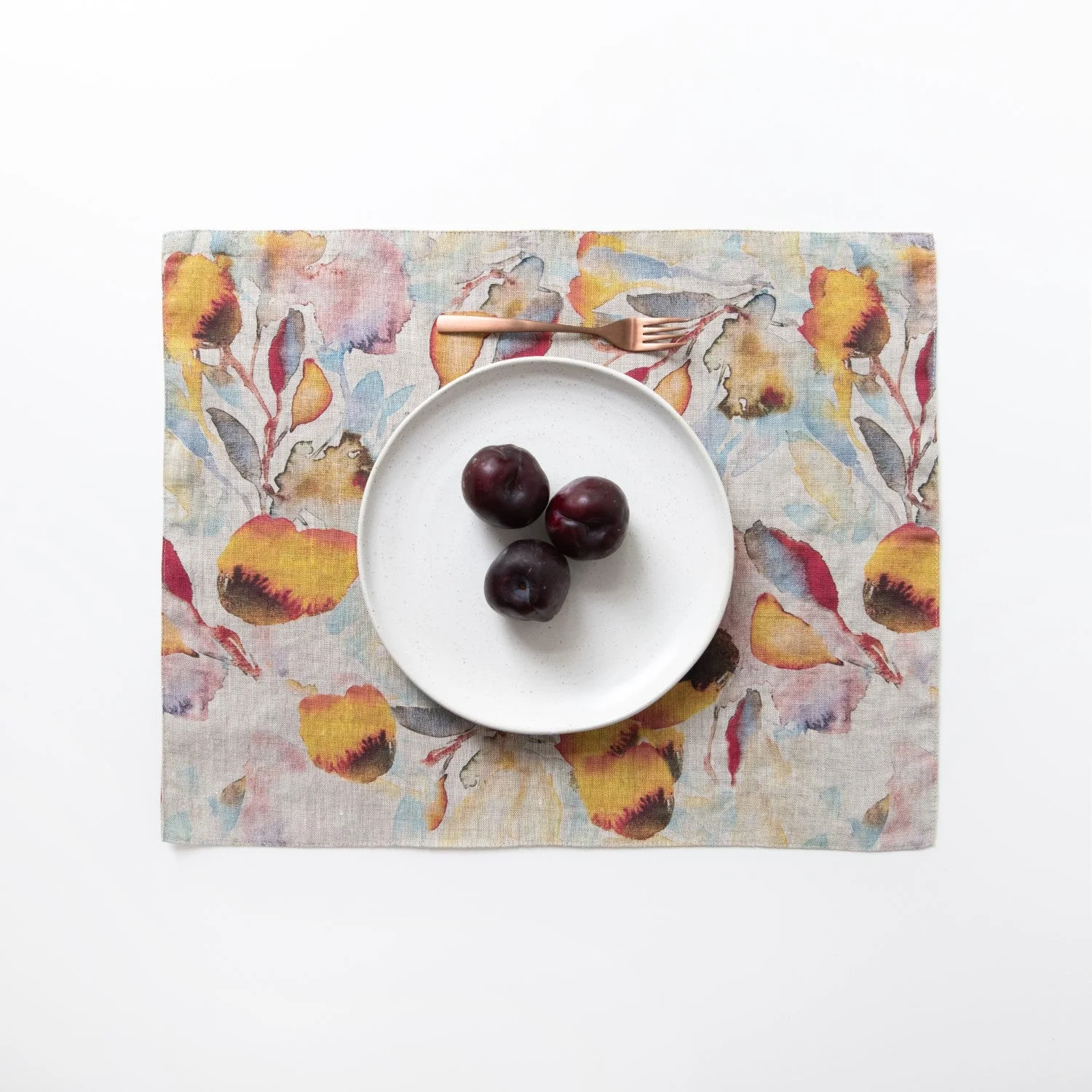 Orange Flow on Natural Linen Placemat - Image 3