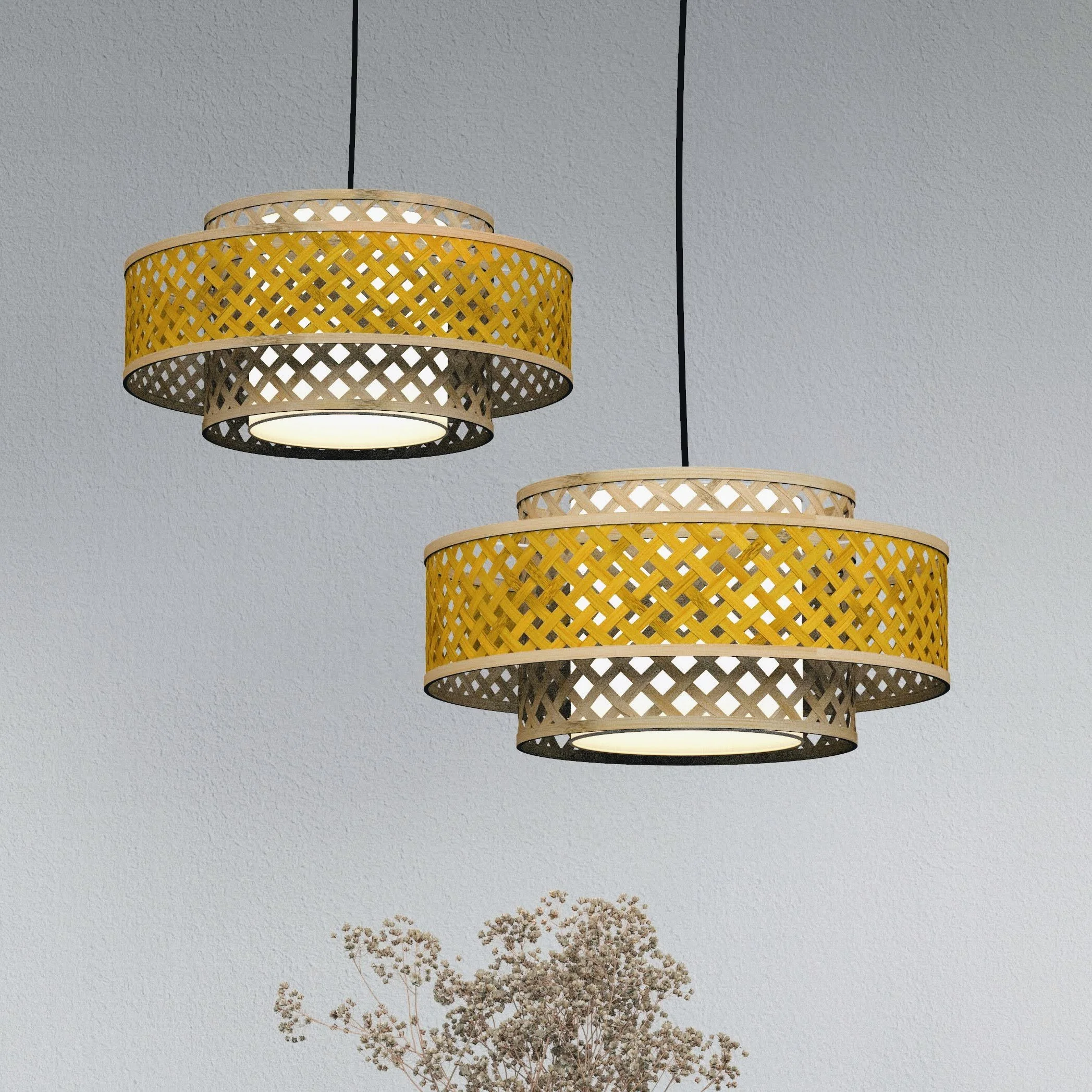 Orbit Bamboo Pendant Lamp - Image 2