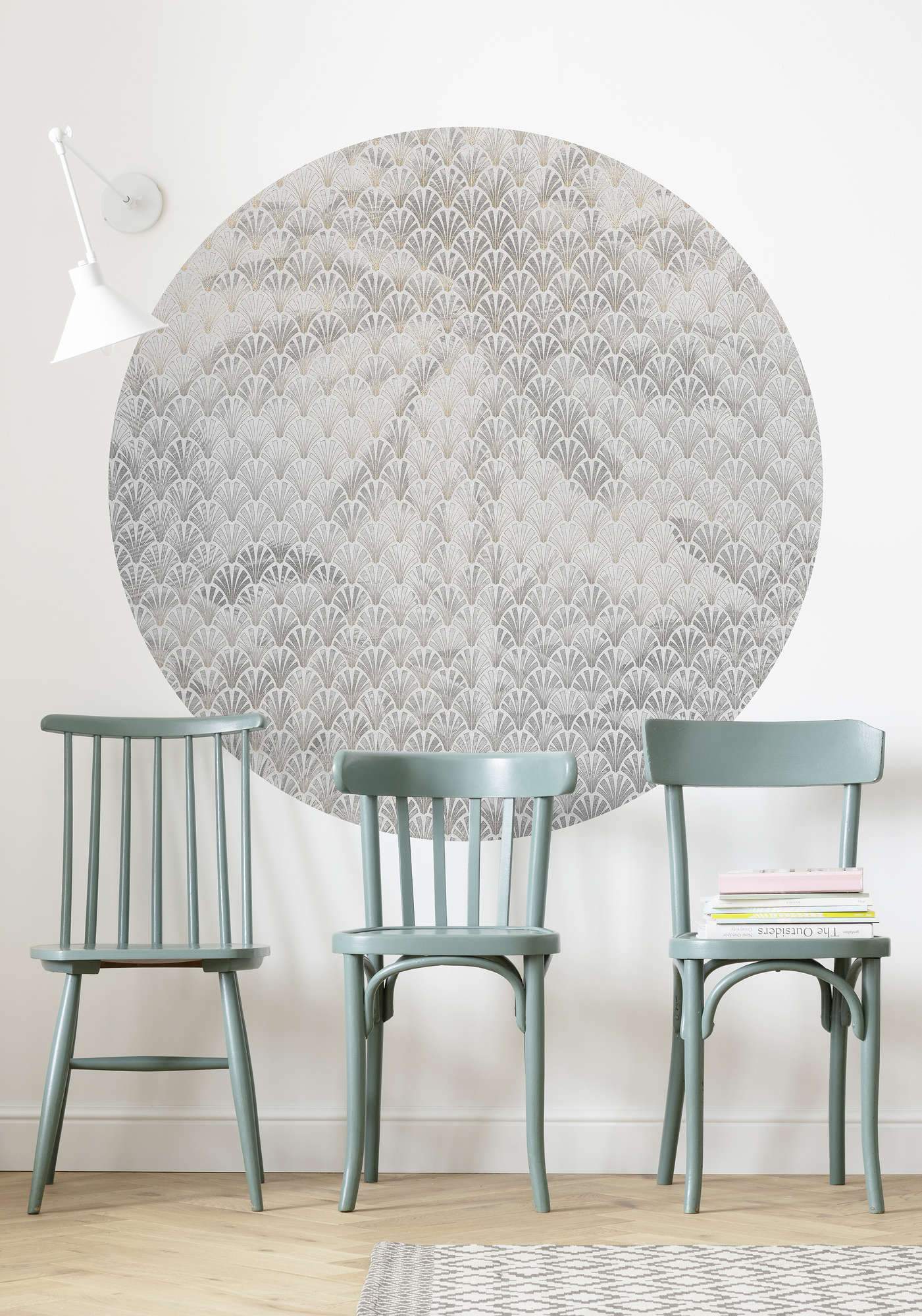 Palm Shadows Circle Wallpaper (Self-Adhesive)