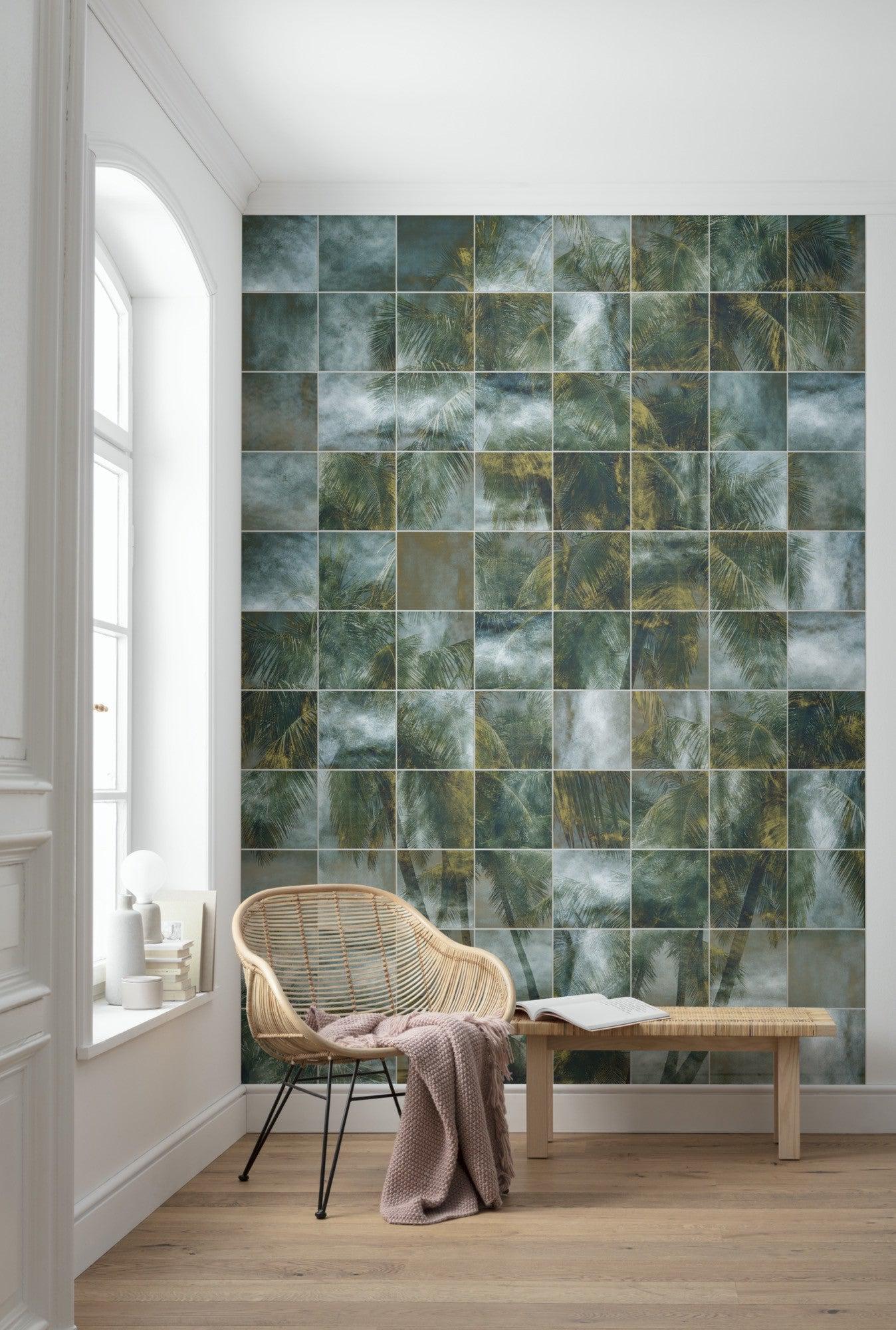 Palm Squares Mural Wallpaper