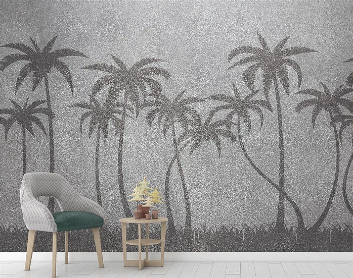 Palm Tree Silhouette Mural Wallpaper