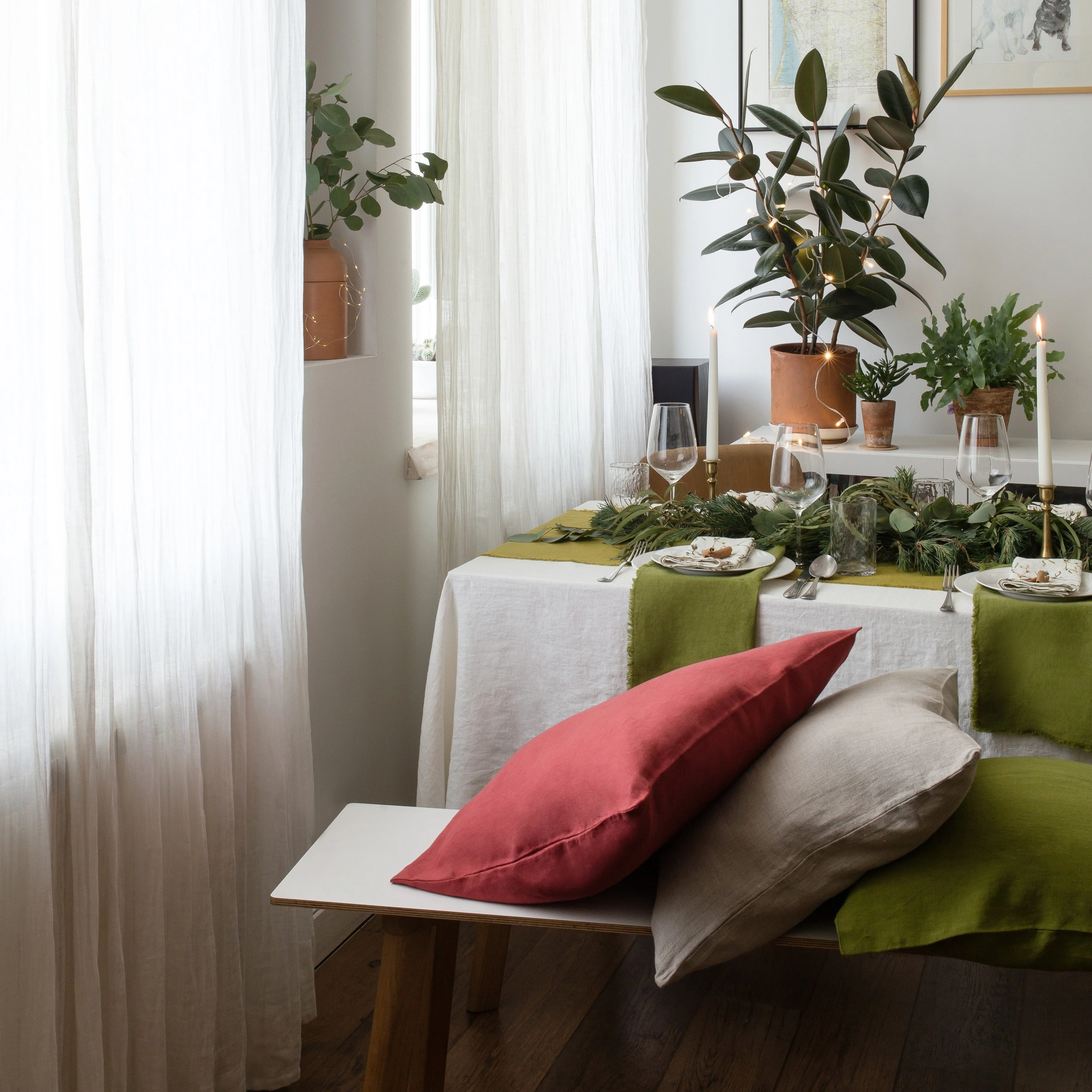 Red Pear Linen Cushion Cover - Image 3