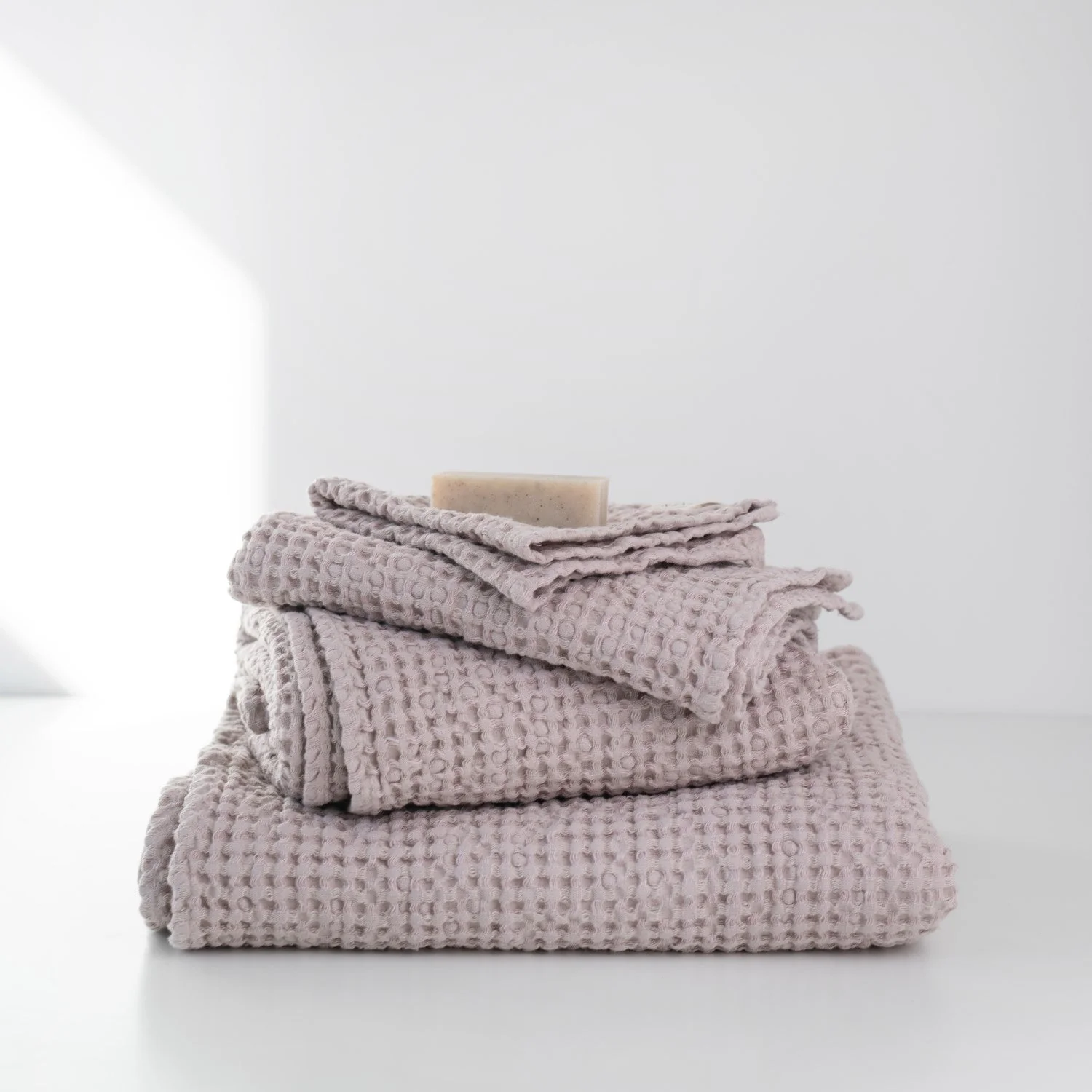 Rose Linen and Cotton Waffle Towel - Image 3