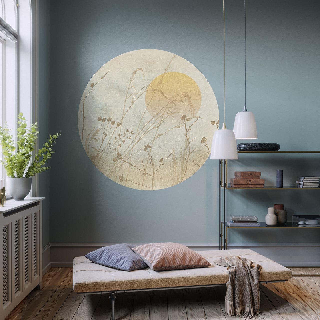 Roseau Gold Circle Wallpaper (Self-adhesive)