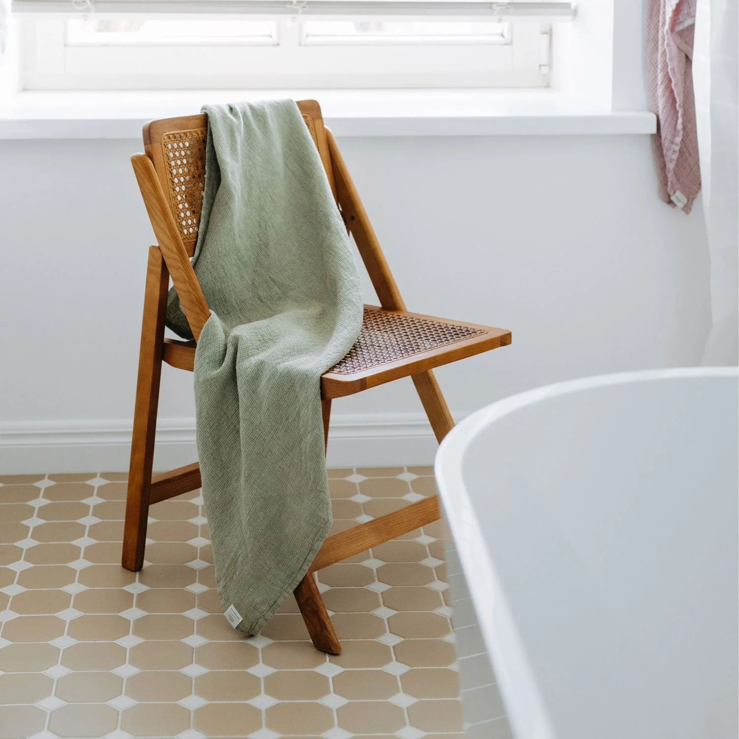 Sage Linen Waffle Towel - Image 6