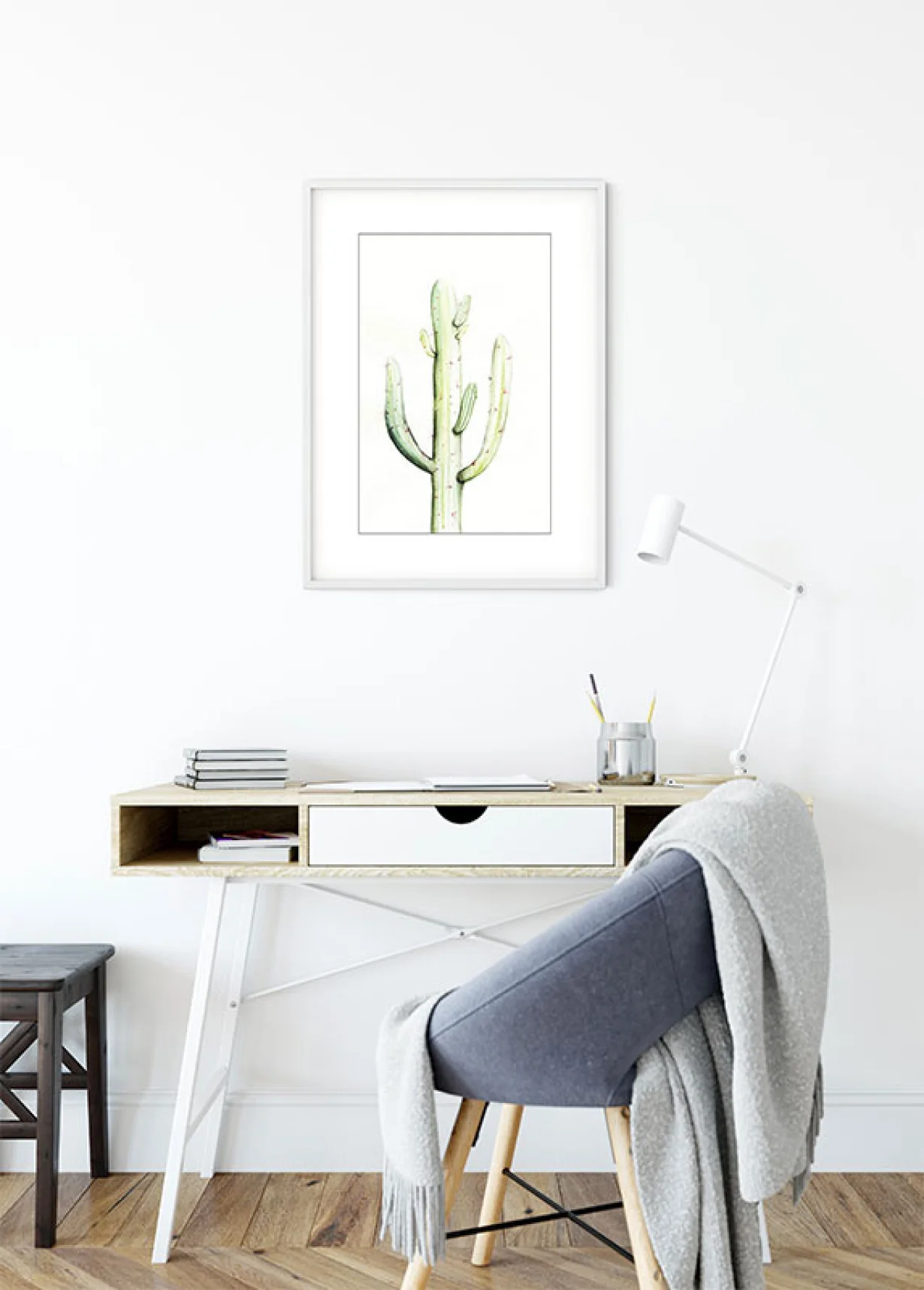 Saguaro Watercolor Art Poster - Image 4