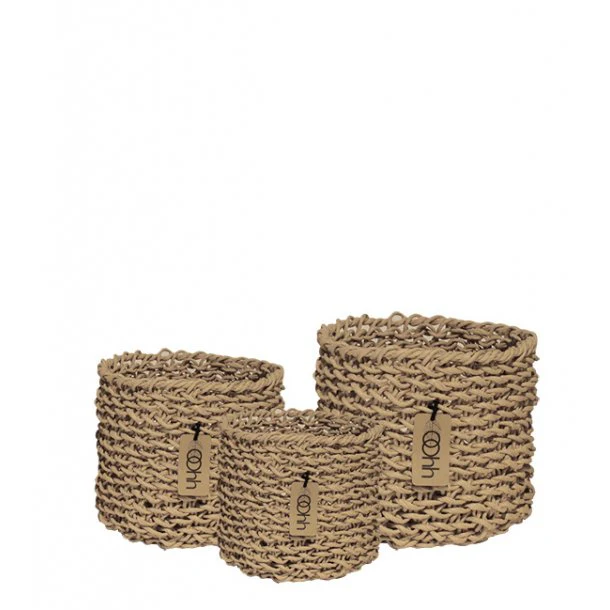 Natural Black Handwoven Paper Baskets (Set of 18) - Image 4