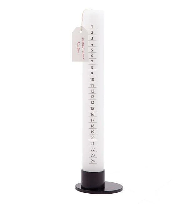 Grey Advent Calendar Candles with stand (Set of 9) - Image 3