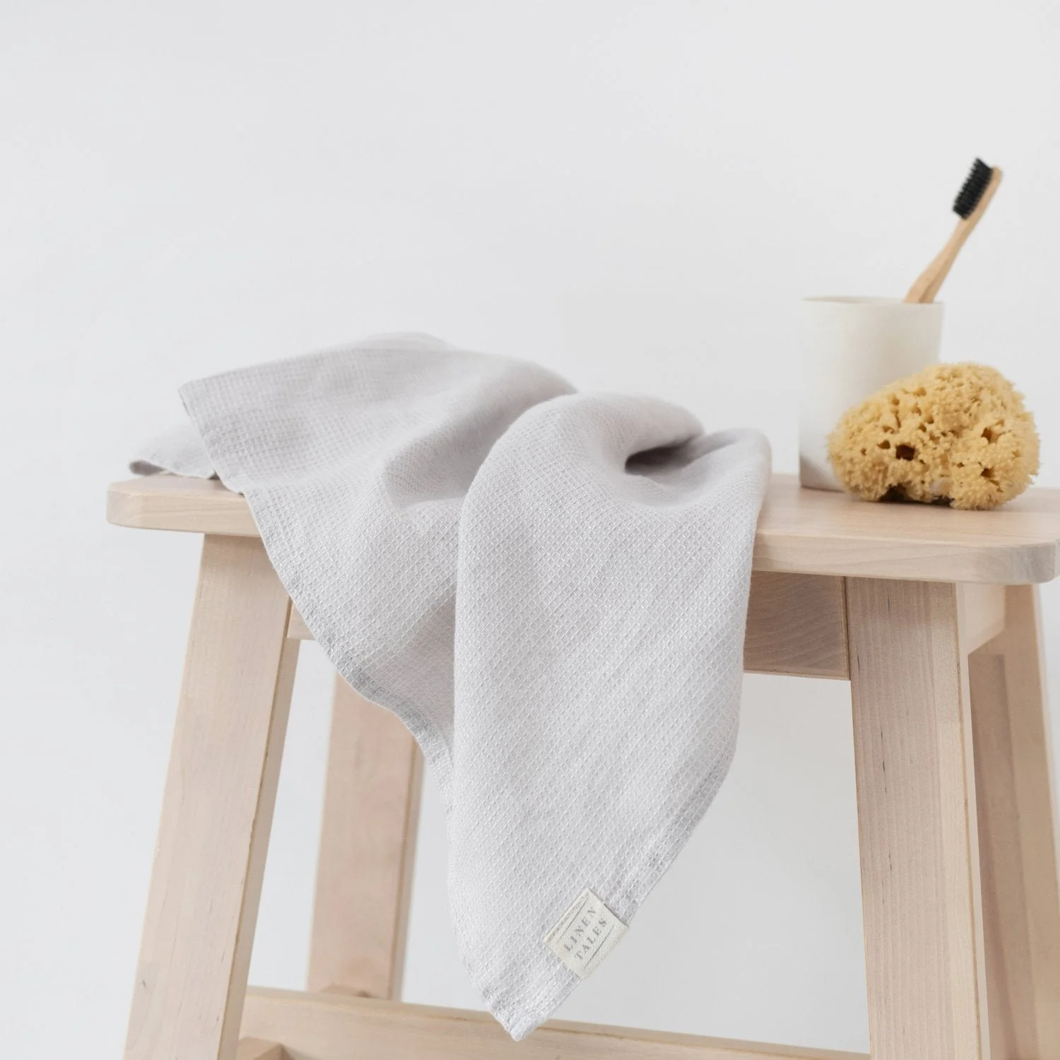 Silver Linen Fine Waffle Towel - Image 5