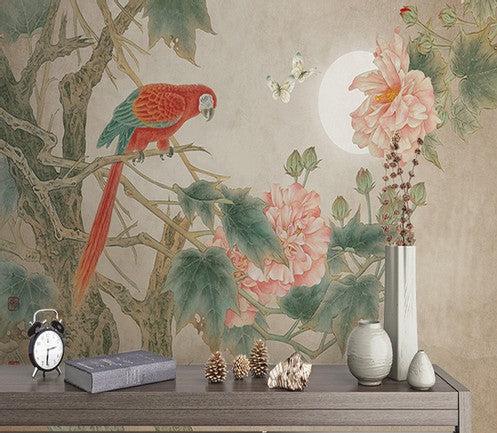 Red Guacamaya Mural Wallpaper - Image 3