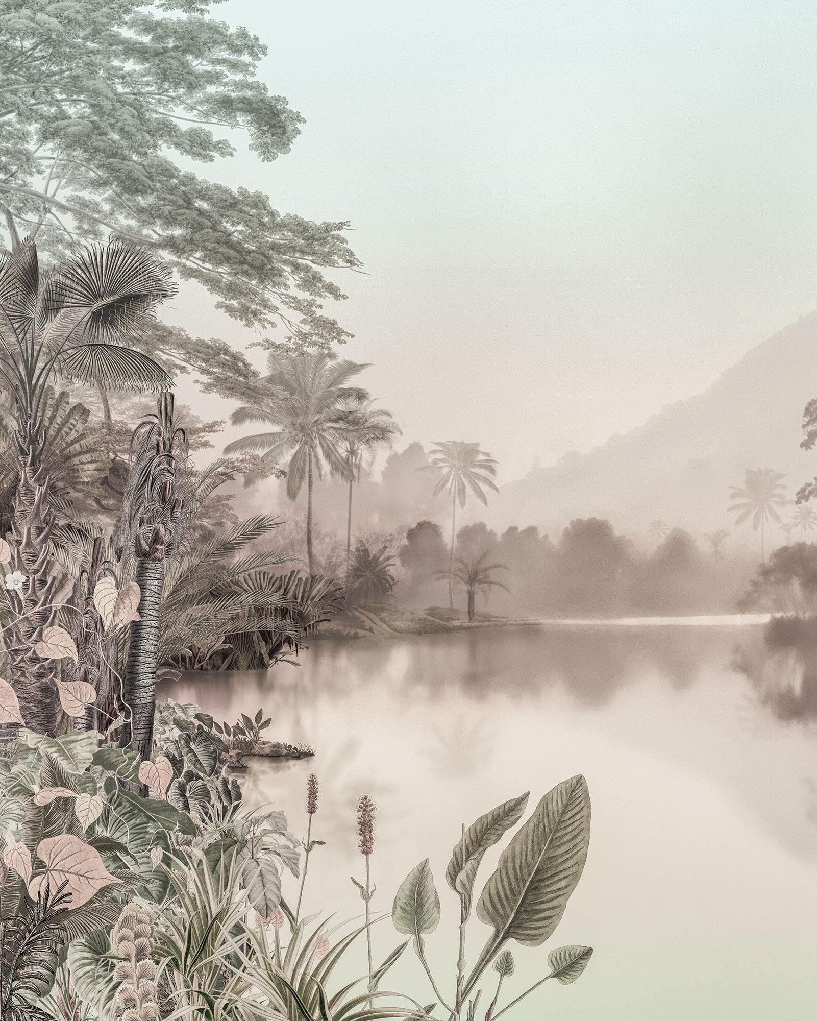 Lac de Palmiers Mural Wallpaper - Image 2