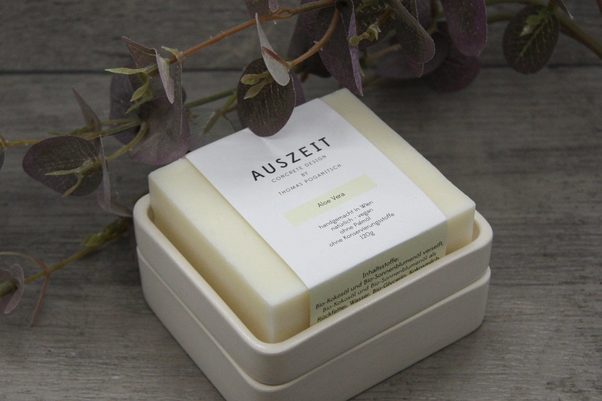 White Concrete Soap Stand w/ Vegan Soap - Image 2