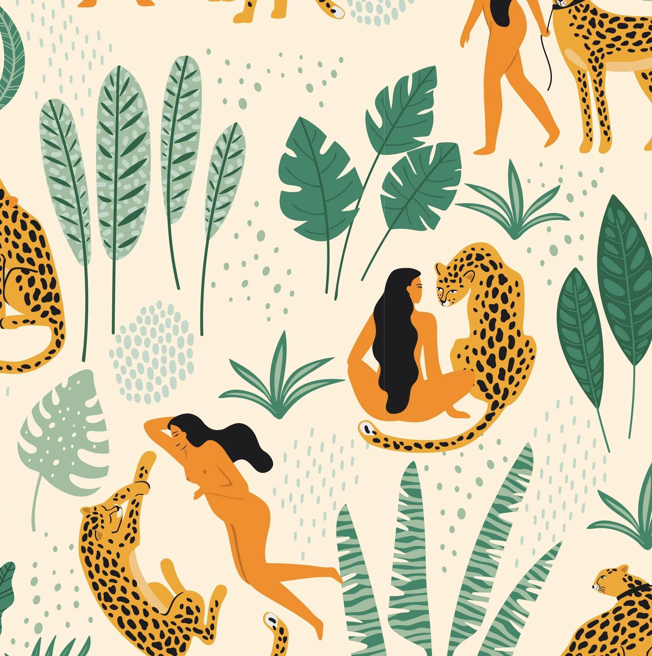 Woman in the Wild Mural Wallpaper - Image 2
