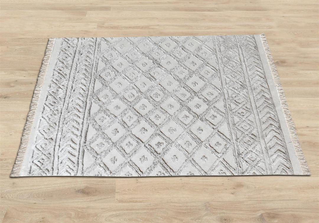 Sharon Light Grey Organic Cotton Rug - Image 5