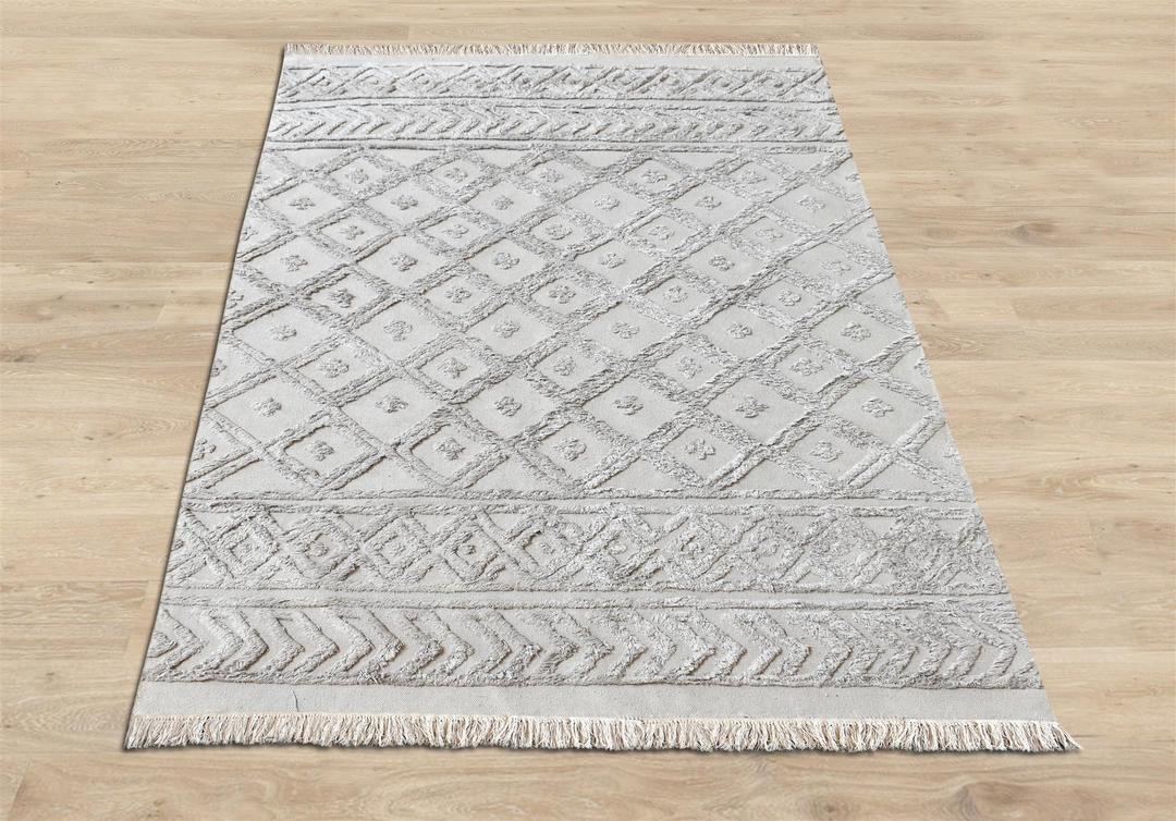 Sharon Light Grey Organic Cotton Rug - Image 7